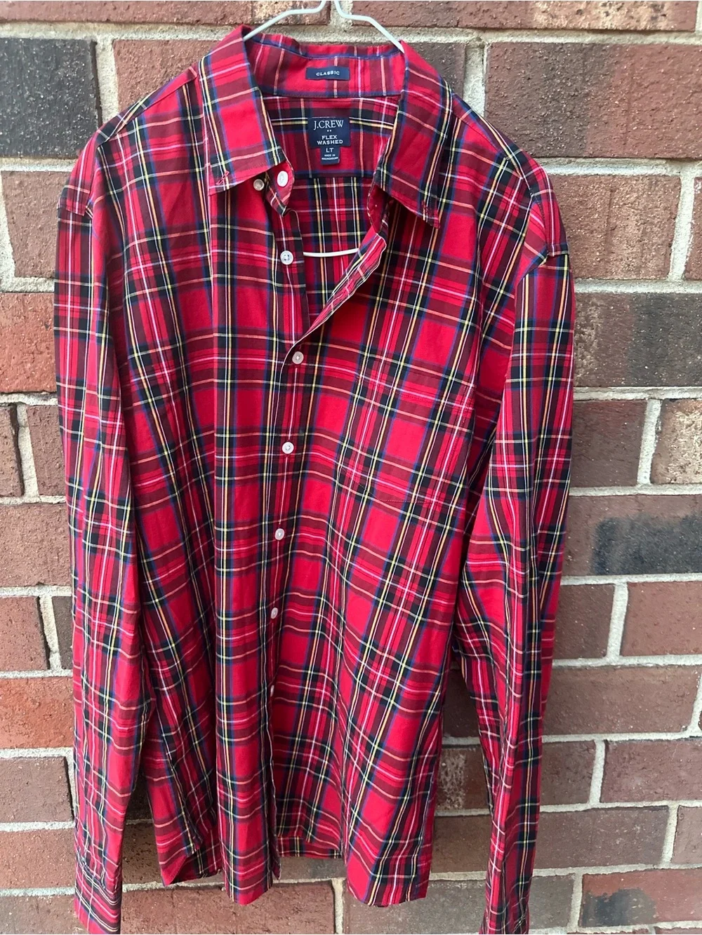J. Crew Red Plaid Flex Washed Button-Down Shirt